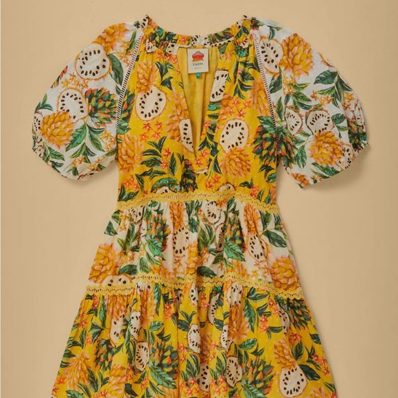 Farm Rio Yellow Biriba Mix Mini Dress - Picture 7 of 11